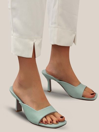 Open Toe Stiletto Heeled Mules | SHEIN