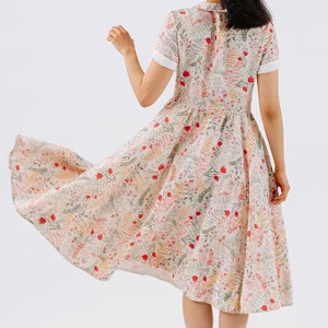 COLLARED DRESS Floral Linen Dress, Peter Pan Collar, White Dress, White Collar, Classic Dress, Co... | Etsy (UK)