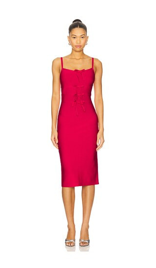 Herve Leger Alicia Dress in Fuchsia. - size L | Revolve Clothing (Global)