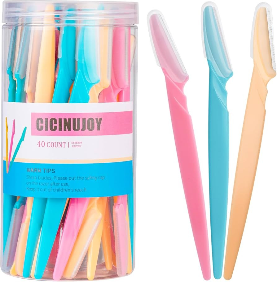 40pcs Eyebrow Razor for Women, Face Shaver Kit Dermaplaning Tool for Peach Fuzz Removal, Stainles... | Amazon (US)