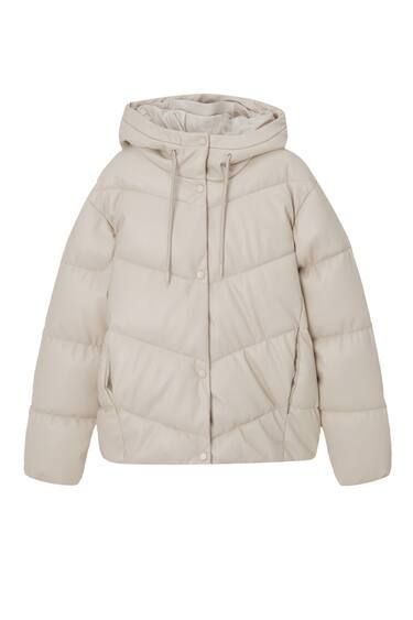 FAUX LEATHER PUFFER JACKET | PULL and BEAR UK