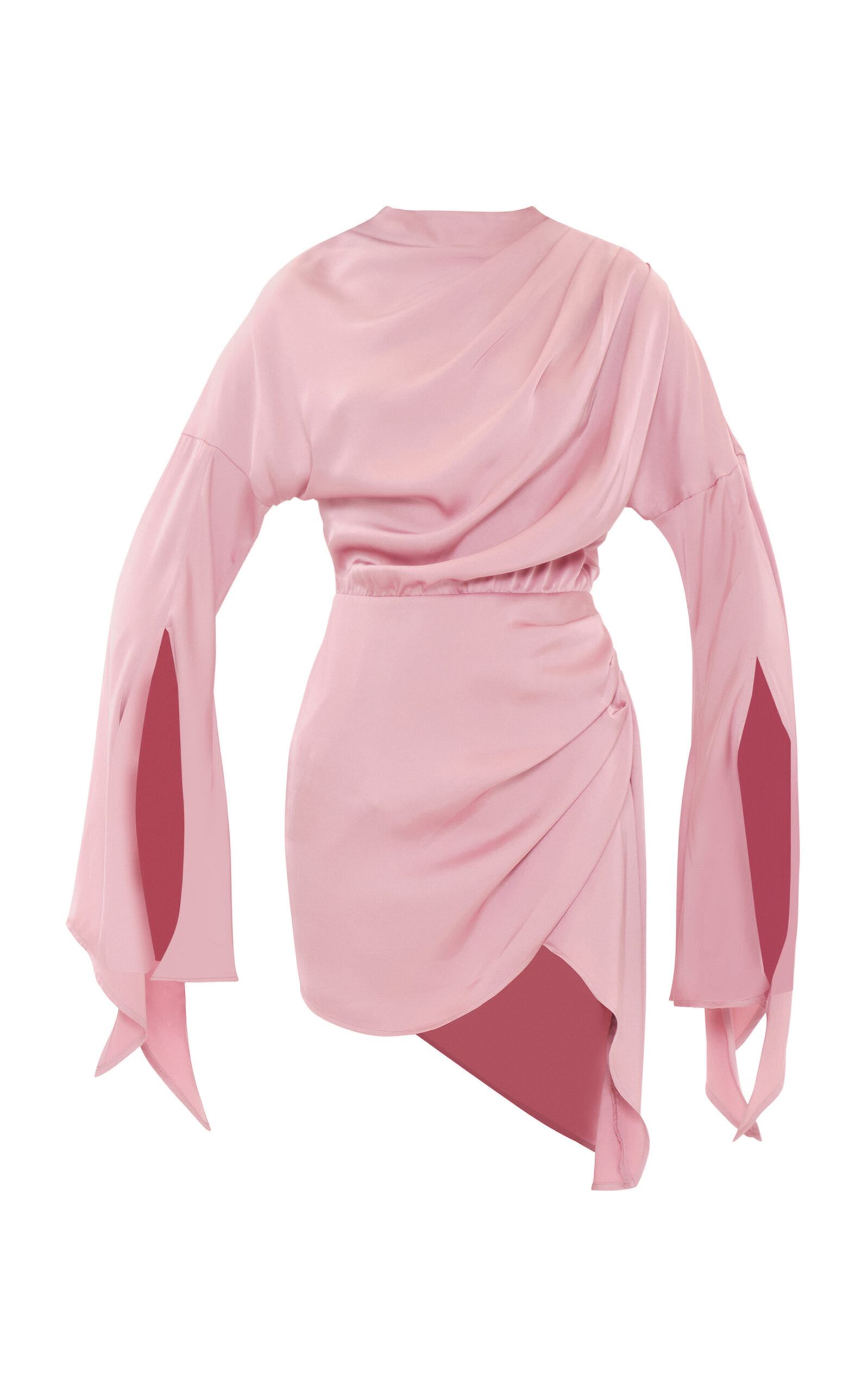 Andrea Iyamah - Kari Ruched Satin Mini Dress - Pink - L - Moda Operandi | Moda Operandi (Global)