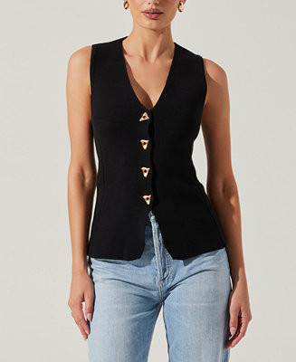 ASTR the Label Women's Jayce Cotton Sweater Vest - Macy's | Macy's