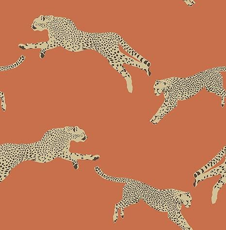 Clementine Leaping Cheetah Peel & Stick Wallpaper | Amazon (US)