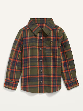 Long-Sleeve Plaid Pocket Shirt for Toddler Boys | Old Navy (US)