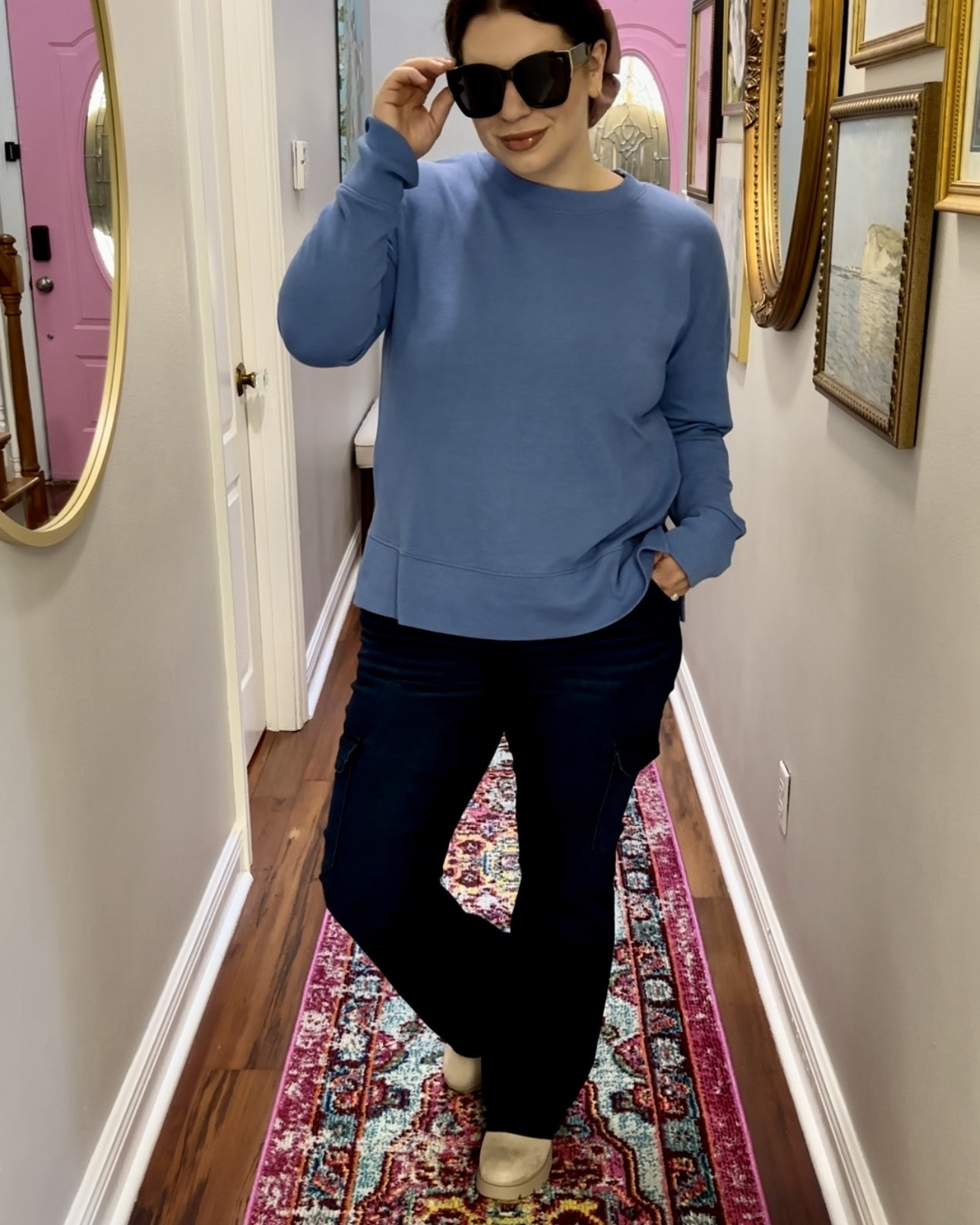 Faux leather leggings and jeans styled two ways for fall. ✨

If you want a good pair of flared cargo jeans with the perfect amount of stretch, these @walmart jeans are for you!  #walmartpartner #walmartfashion @walmartfashion

#LTKStyleTip #LTKSaleAlert #LTKMidsize