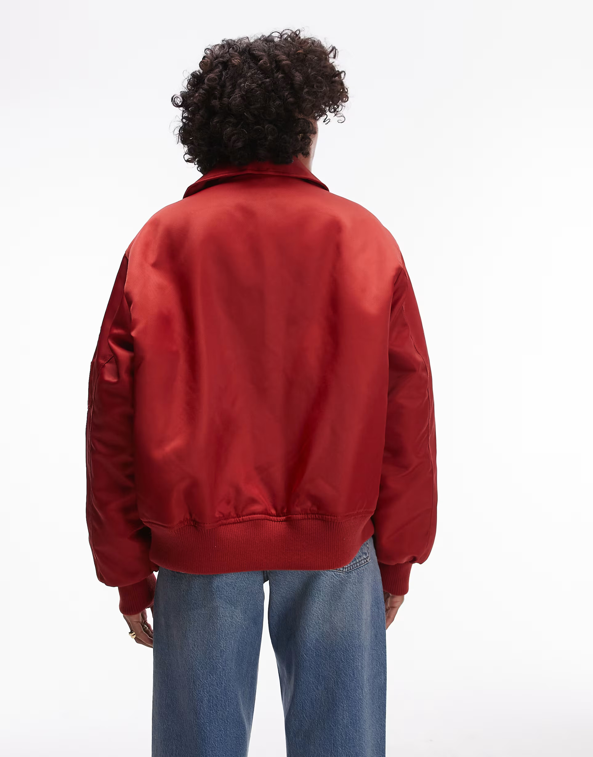 Topshop twill nylon bomber jacket in red | ASOS | ASOS (Global)