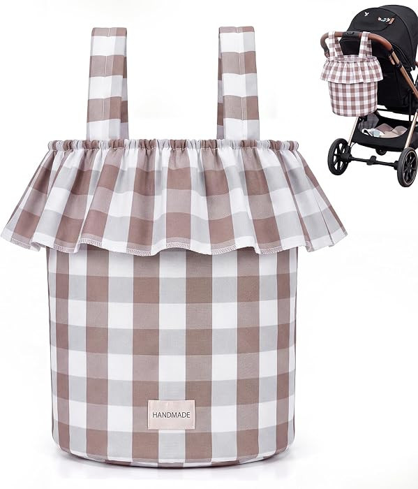 Abbylike Ruffle Stroller Bag with Removable Handles, Cotton Stroller Organizer with Waterproof Li... | Amazon (US)