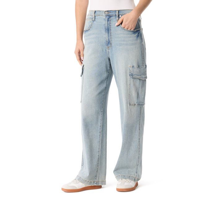 Jessica Simpson Women's Cargo Wide Leg High Rise Jeans, Sizes 2-16 - Walmart.com | Walmart (US)