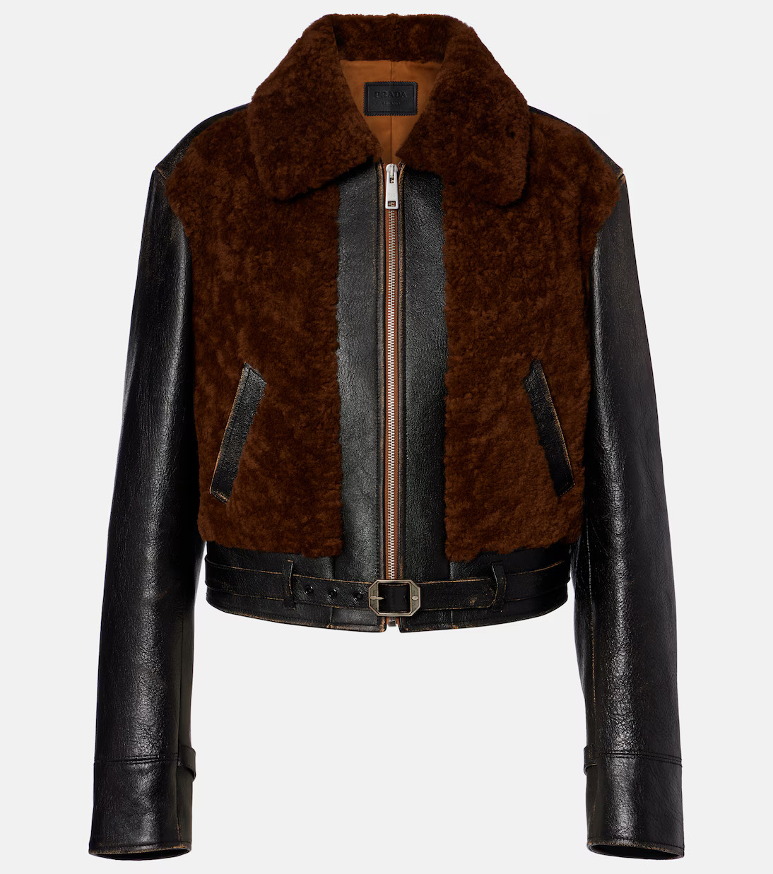 Lederjacke mit Shearling | Mytheresa (DACH)