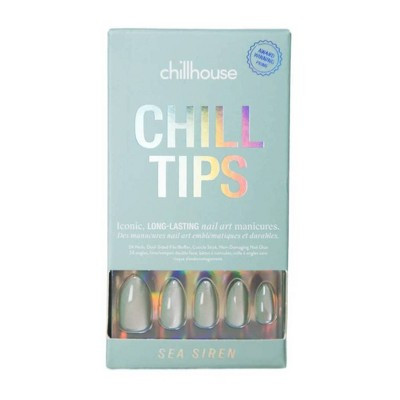 Chillhouse Chill Tips Fake Nails - Design Studio - Sea Siren - 24ct: Almond Shape, Metallic Velvet Finish | Target