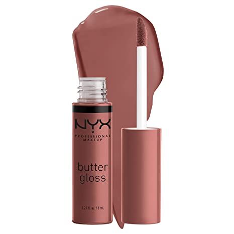NYX PROFESSIONAL MAKEUP Butter Gloss Brown Sugar, Non-Stick Lip Gloss - Spiked Toffee (Brown Mauv... | Amazon (US)