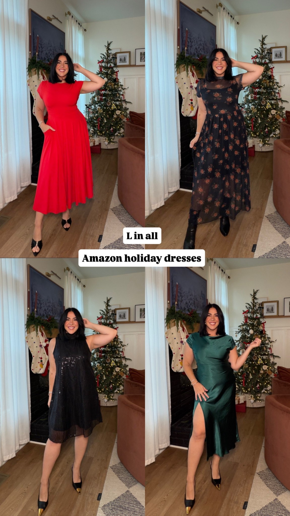 Amazon holiday dresses! Size L in all. Winter wedding guest, winter dress, Christmas dress, church dress. 

#LTKCyberWeek #LTKHoliday #LTKMidsize