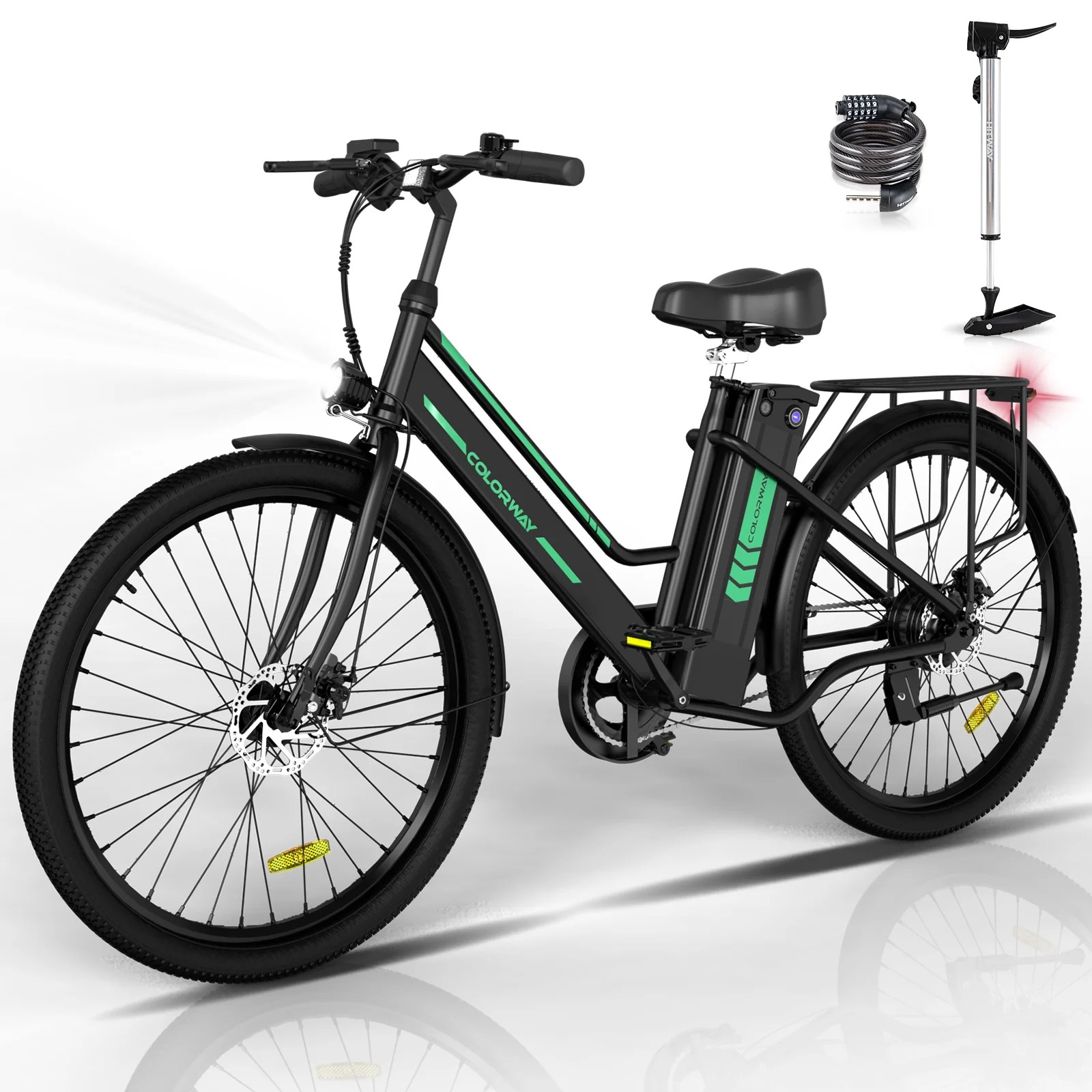 COLORWAY 26" Electric Bike for Woman, 36V 8.4AH Removable Battery E Bike, 500W Powerful Motor, Ma... | Walmart (US)