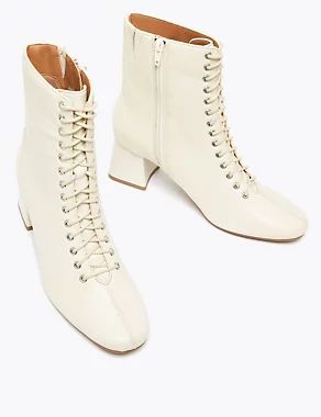 M&S Collection  Leather Lace Up Ankle Boots  Product code: T027735 | Marks & Spencer (UK)