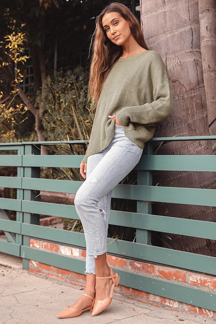 Cross Reference Sage Green Oversized Backless Sweater | Lulus (US)