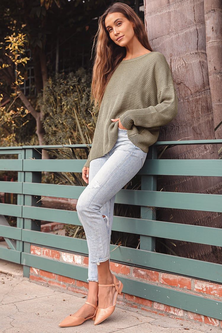 Cross Reference Sage Green Oversized Backless Sweater | Lulus (US)