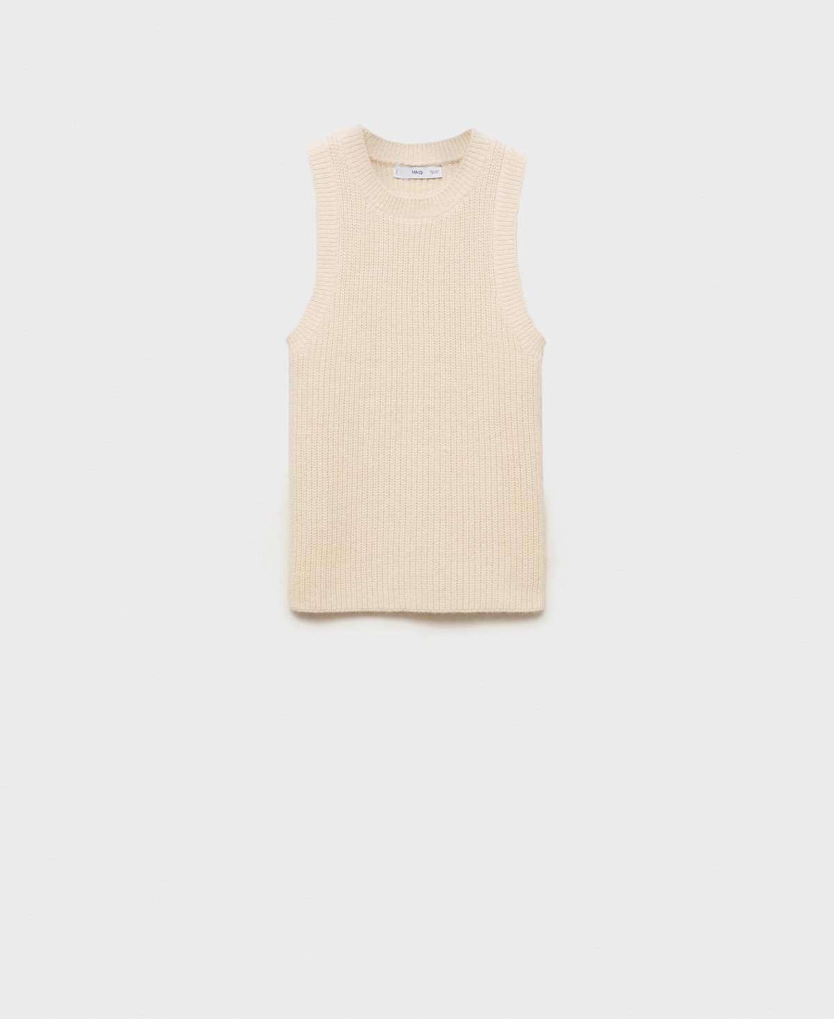 Mango Women's Ribbed Wool-Blend Top - Ecru | Macy's