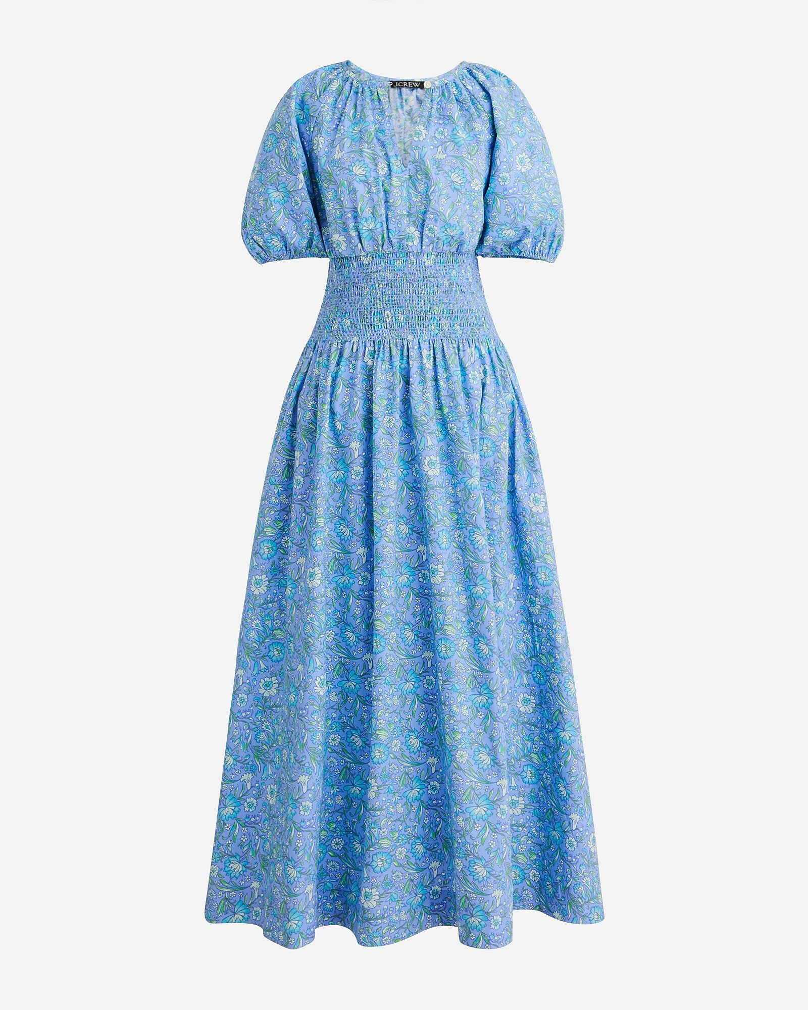 Provence smocked-waist midi dress in marigold blooms cotton poplin | J. Crew US