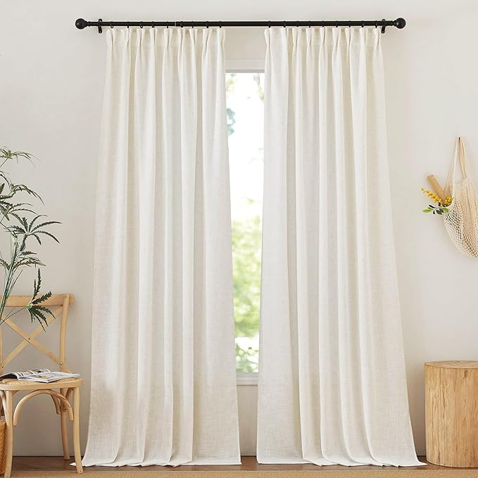 NICETOWN Linen Textured Curtain for Bedroom/Living Room Thermal Insulated Back Tab Linen Look Cur... | Amazon (US)