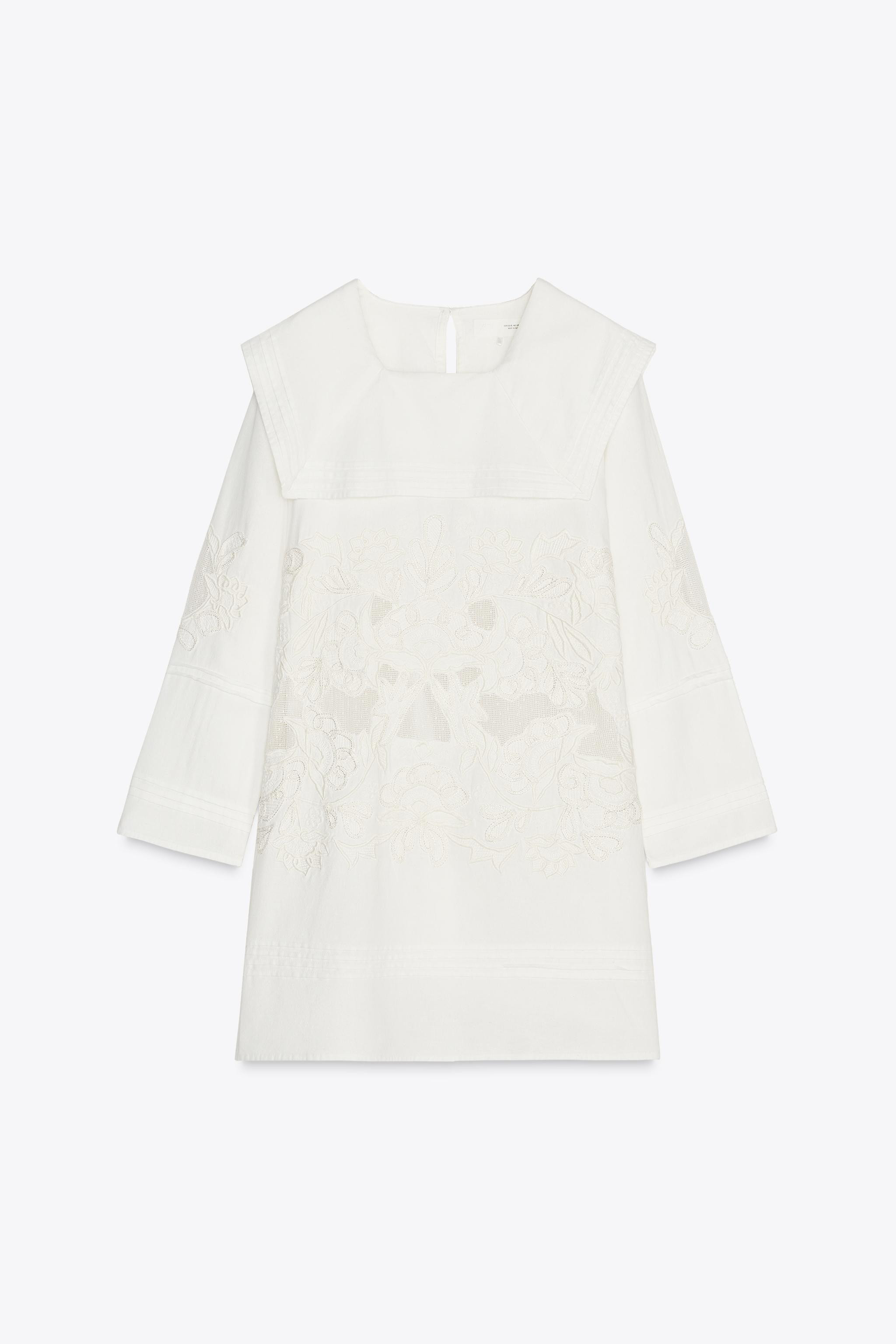 ZW COLLECTION EMBROIDERED SHORT DRESS | Zara UK