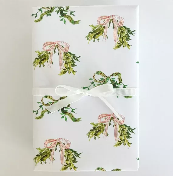 Wrapping Paper: Sage Pinstripe gift Wrap, Birthday, Holiday