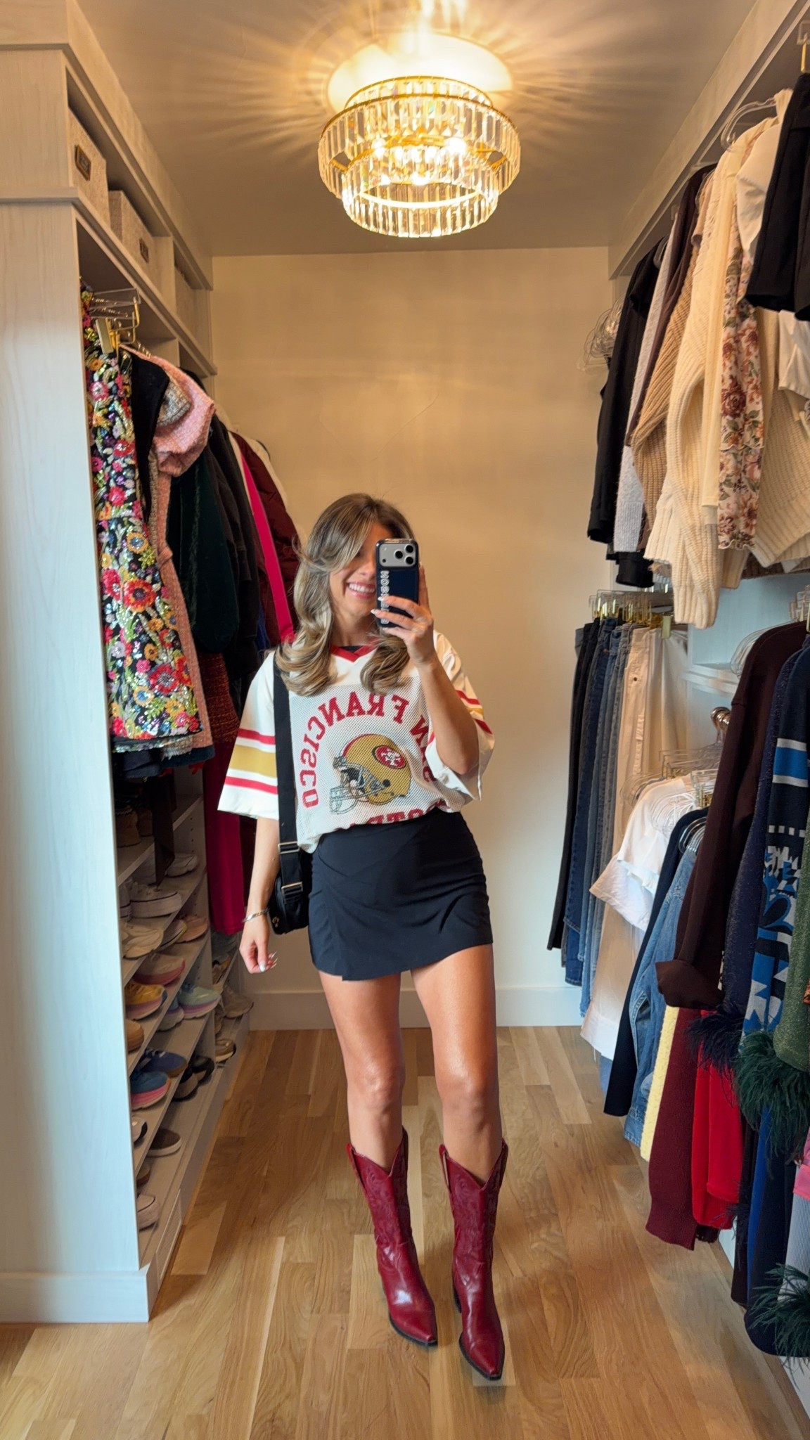 Abercrombie black wrap dress and football jersey top with red boots 

Revolve code: tulip

Wearing and xs in dress small in top

Active
Workout
Wrap dress
Casual
Everyday
Game day
Tailgate 

#LTKSeasonal #LTKActive #LTKFindsUnder100