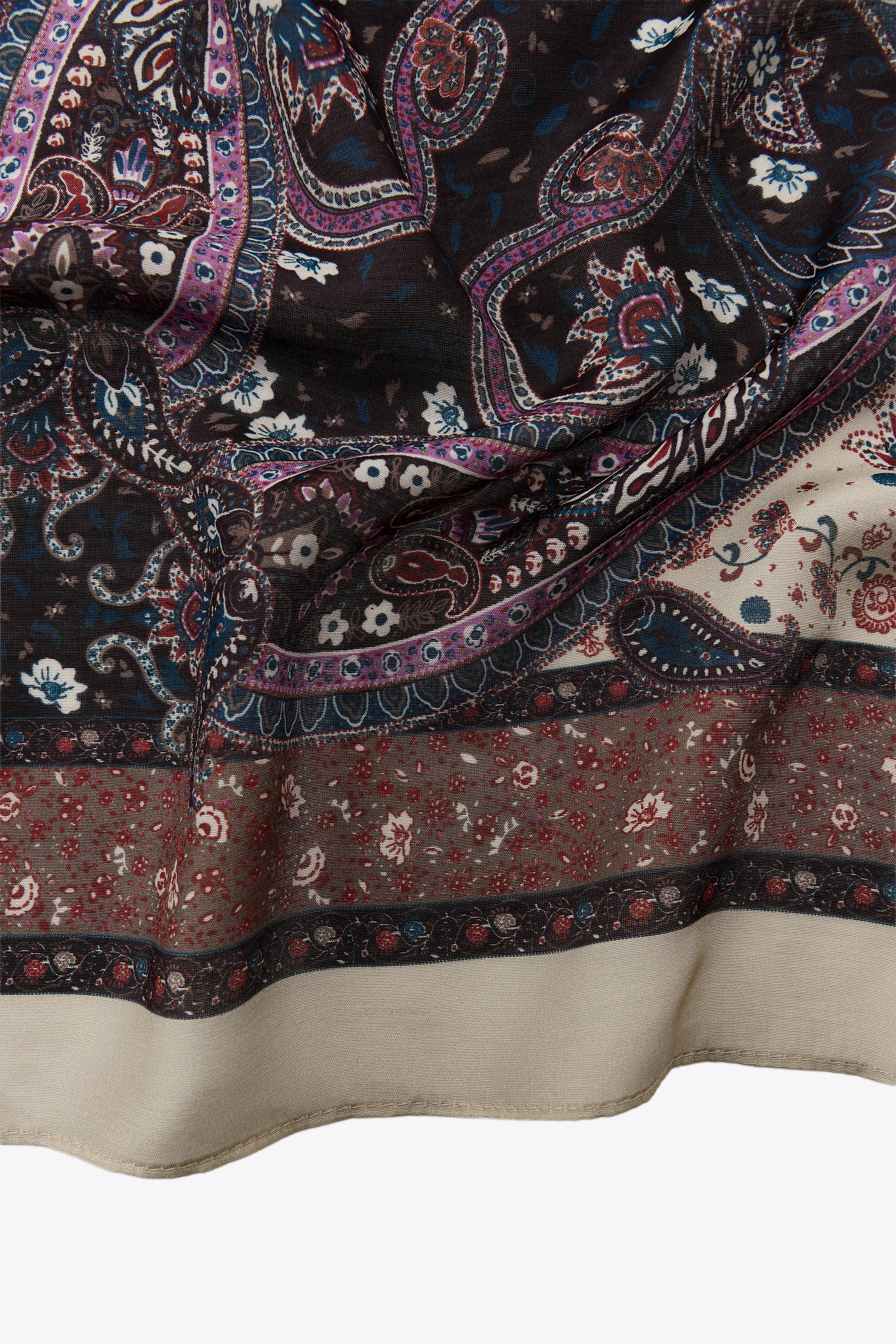 PRINTED SCARF WITH SILK | Zara US