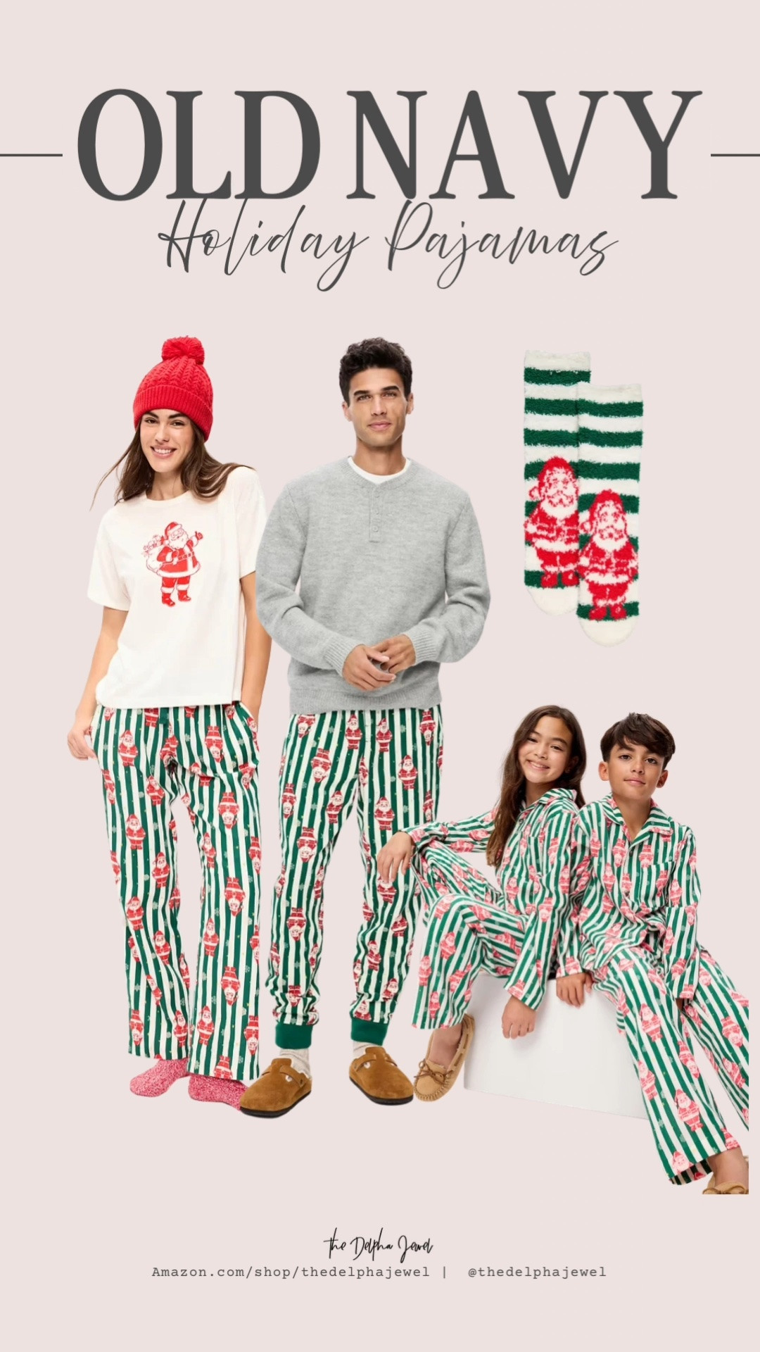 The matching family pj search is over! ✨

Found the perfect holiday pajamas for the whole fam - that vintage Santa print on the green stripe? SO GOOD. Love that they have jogger style for men, wide leg for women, and classic button-up sets for kids. And don't sleep on the cozy Santa socks!
They’re super soft, budget-friendly, and perfect for all your holiday traditions.

Holiday Pajamas, Christmas Pajamas Matching Pajamas

#LTKOver40 #LTKSeasonal #LTKKids