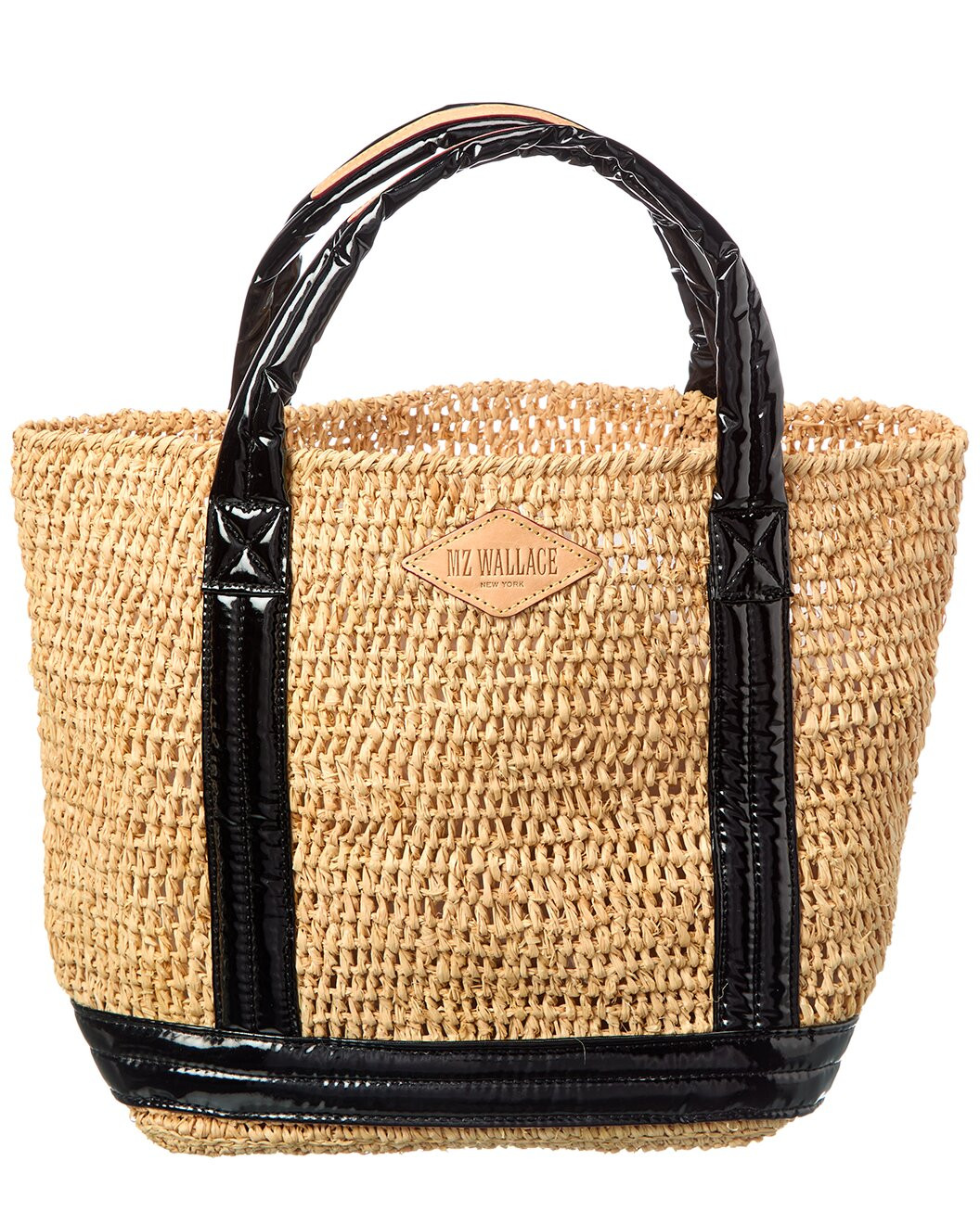 Small Raffia & Lacquer Tote | Rue La La