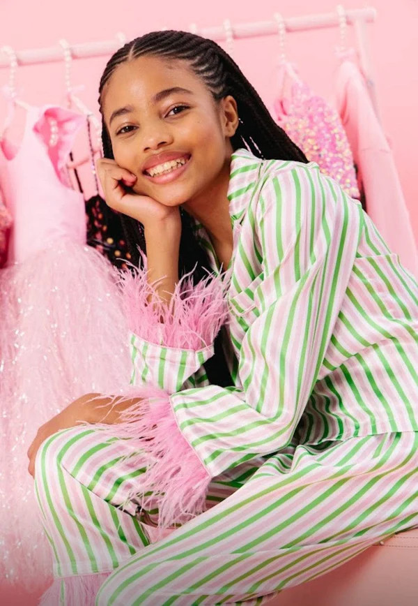 Glinda Stripe Silky Set | Lola + The Boys