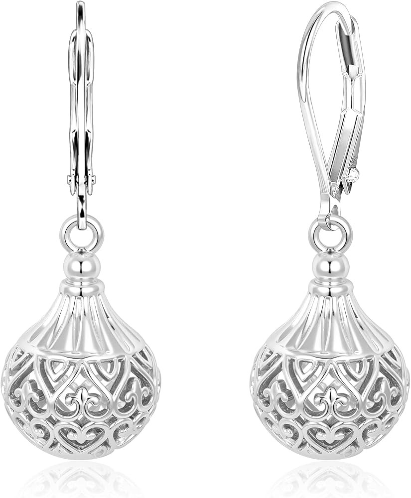 Women's Filigree Gold Silver Earrings with Hypoallergenic Leverback Texture | Amazon (US)