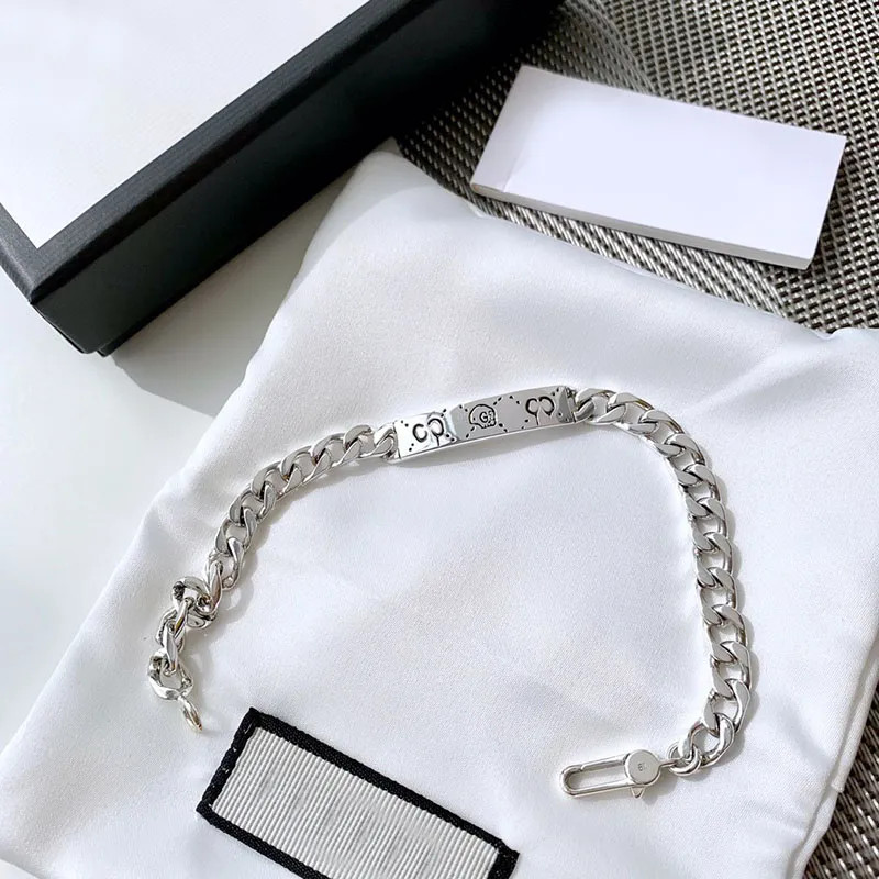 Ag925 Sterling Sier G Skull Elf Bracelet Men And Women Couple Retro Hip Hop Trend Luxury Jewelry ... | DHGate