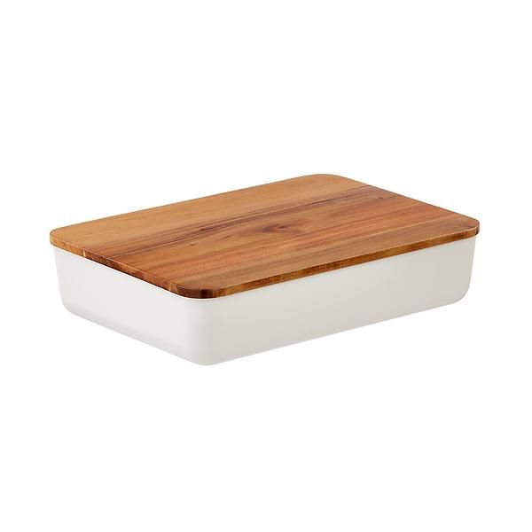 The Container Store Terra Letter Box Lid Acacia | The Container Store