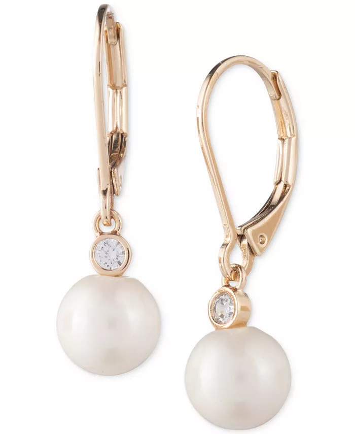 Lauren Ralph Lauren Gold-Tone Imitation Pearl Drop Earrings - Macy's | Macy's