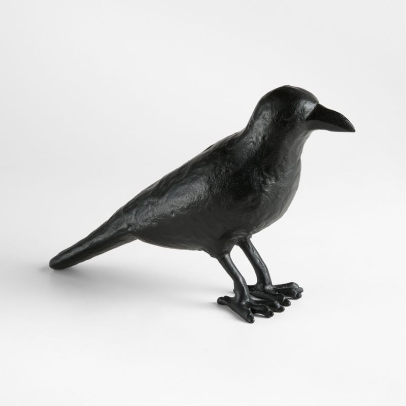 Corvus Black Aluminum Crow Sculpture | Crate & Barrel | Crate & Barrel