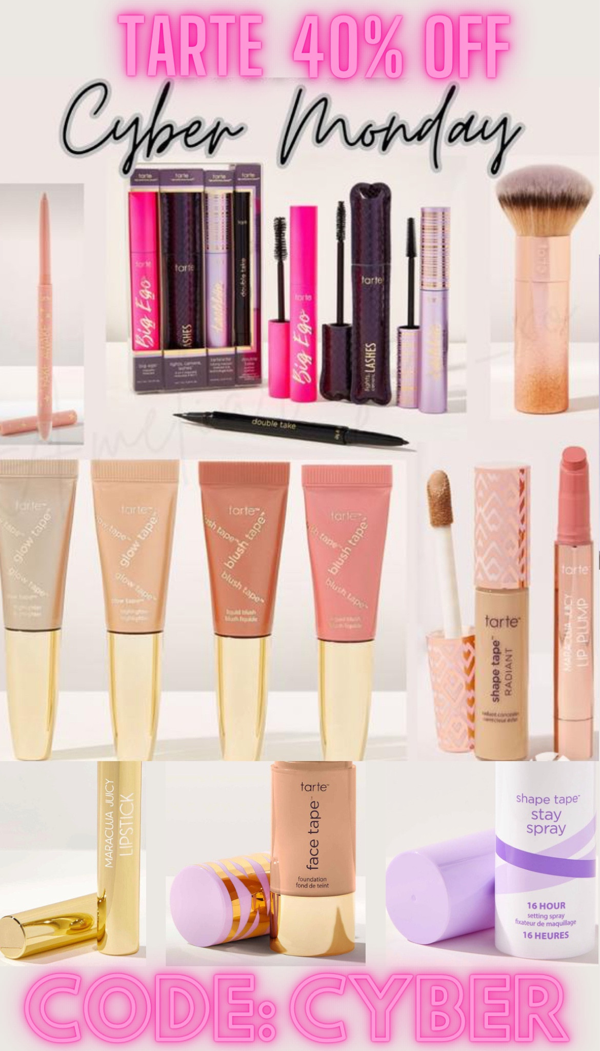 40% off at Tarte with code CYBER!! So many great gift/stocking stuffer options or it’s time to stock up/treat yourself!! I’ve used so many products if you have any questions!!! Just drop them in the comment box! 

#LTKGiftGuide #LTKCyberWeek #LTKbeauty