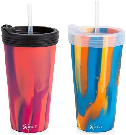 Silipint 22-Ounce Silicone Tumbler Cups with Lids and Straws, Unbreakable, Reusable, and Versatil... | Amazon (US)