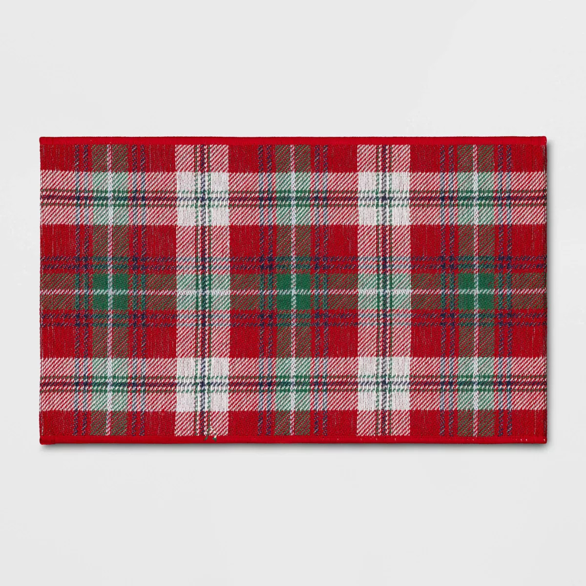 1'8"x2'10" Christmas Red Plaid Rug - Threshold™ | Target