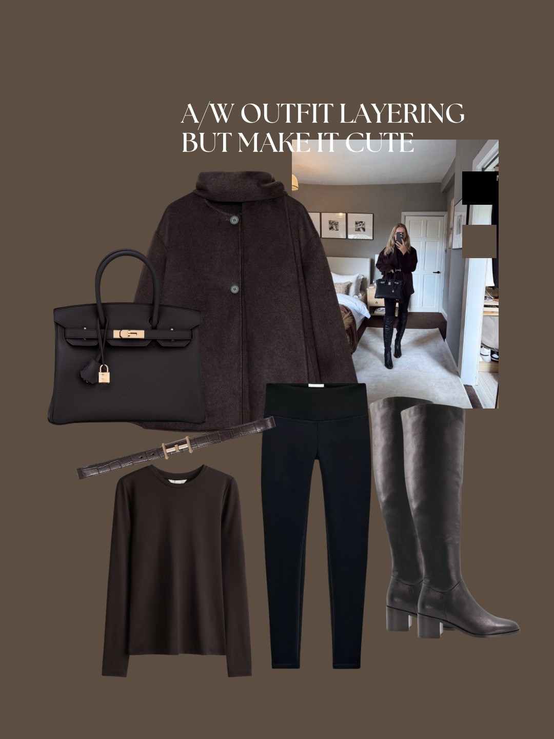 🍂 “Built for crisp air and warm layers.”

A/W layering but make it cute 

I’m obsessed with brown and black outfits atm, this is my favourite outfit so far this autumn winter 



#ltkuk #ltkstyletip #ltkautumn 

Cape @zara 
Boots @dune_london 
Belt @hm 
Bag @hermes 
Leggings @thecoutureclub 
Top @hm 

#autumn #outfitlayering #brownoutfit #kneeboots #leeds #fashionblogger #styleblogger #autumnoutfit #cape #zara #leatherboots #duneboots #zarajacket #scarfjacket #wrapjacket #birkin  #ʜᴍxᴍᴇ #emmaeva #classyoutfit #outfitinspiration #brownoutfits #kneebootsoutfit #leggings #leatherbootsoutfit  #cosyoutfit #chicouyfits

#LTKautumn #LTKuk #LTKmodest