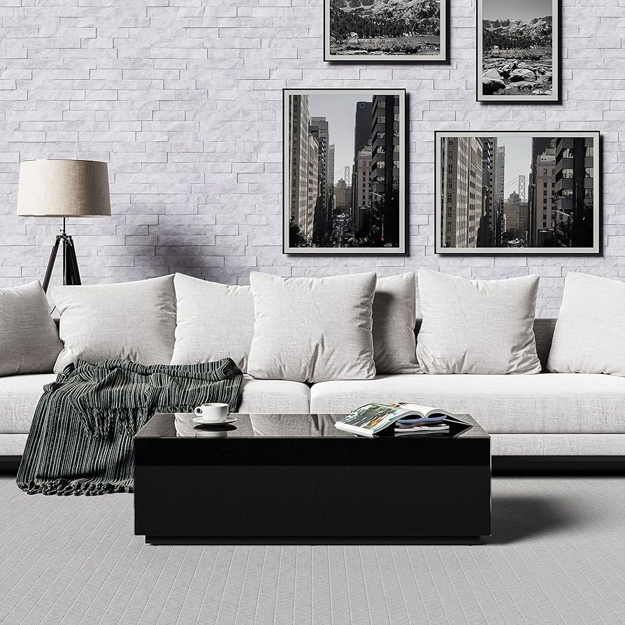 Amazon.com: SONOROUS Premium Tempered Glass Coffee Table - Fingerprint Resistant Luxury Center Ta... | Amazon (US)