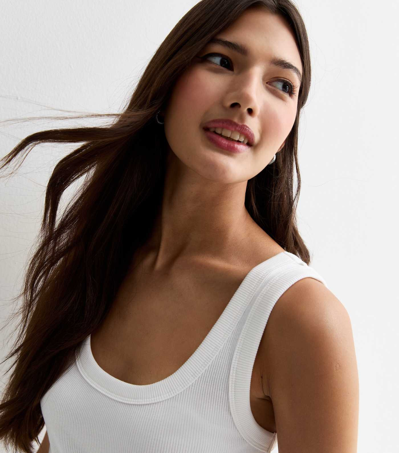 White Ribbed Scoop Neck Vest
						
						Add to Saved Items
						Remove from Saved Items | New Look (UK)