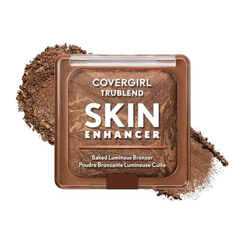 COVERGIRL TruBlend Skin Enhancer Baked Luminous Bronzer, with Hyaluronic Acid & White Rose Extract, Blends Seamlessly - 330 Sweet Espresso (Deep Bronze with Gold Swirls) | Amazon (US)