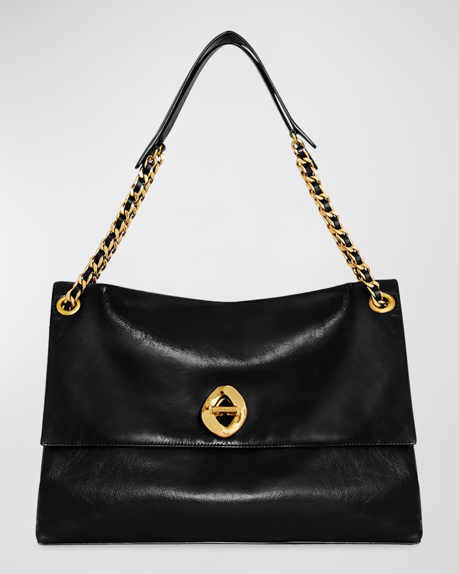 G Large Flap Leather Shoulder Bag | Neiman Marcus