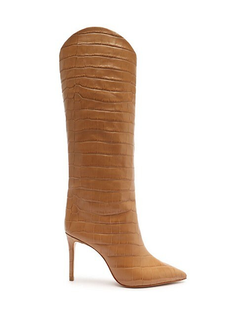 Schutz Maryana Croc-Embossed Leather Knee-High Boot | Saks Fifth Avenue
