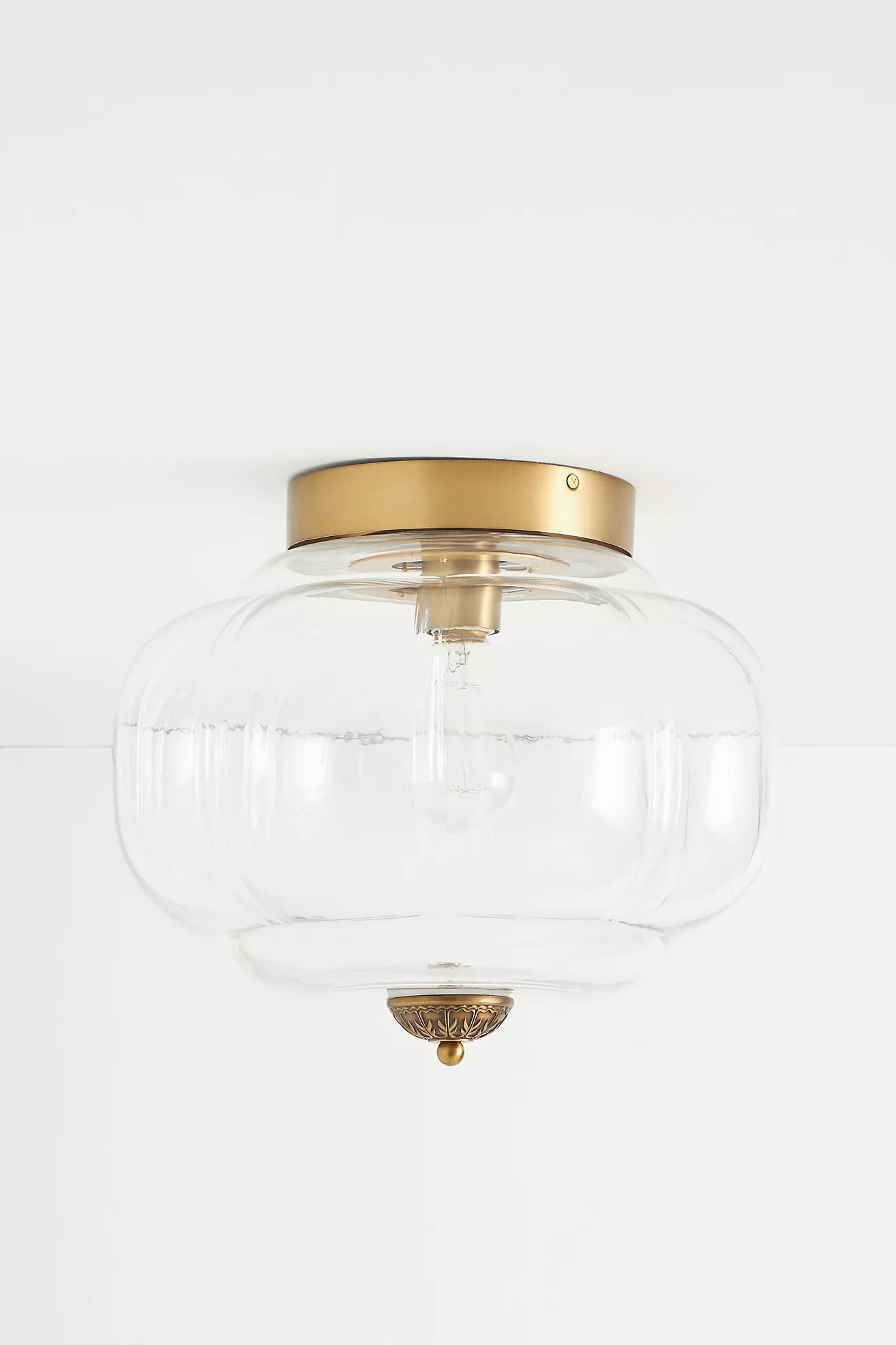 The Eloise Scallop Milk Glass Flush Mount Ceiling Light | Anthropologie (US)