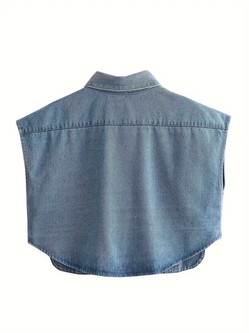 Pocket Front Cropped Vest Vintage Sleeveless Vest Buttons - Temu | Temu Affiliate Program