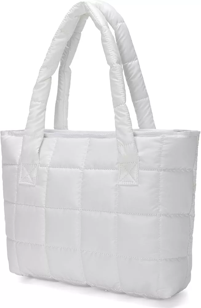 NAARIIAN Women's Large puffer tote bag, Quilted Puffer Tote Bag