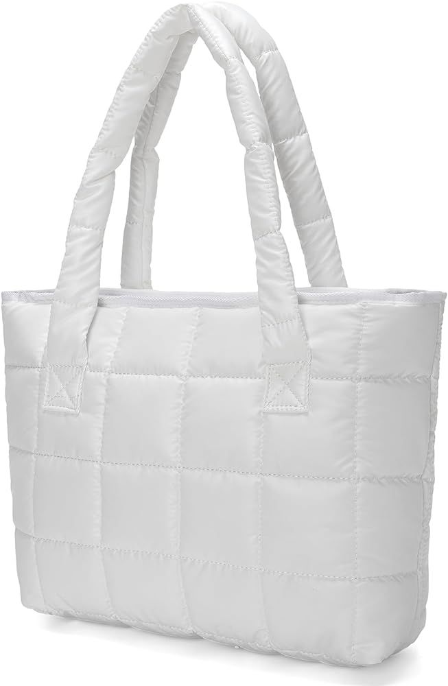 Puffer Tote Bag Large Quilted Puffy Tote Bag Soft Down Cotton Padded Shoulder Bag Quilted Bag for Wo | Amazon (US)