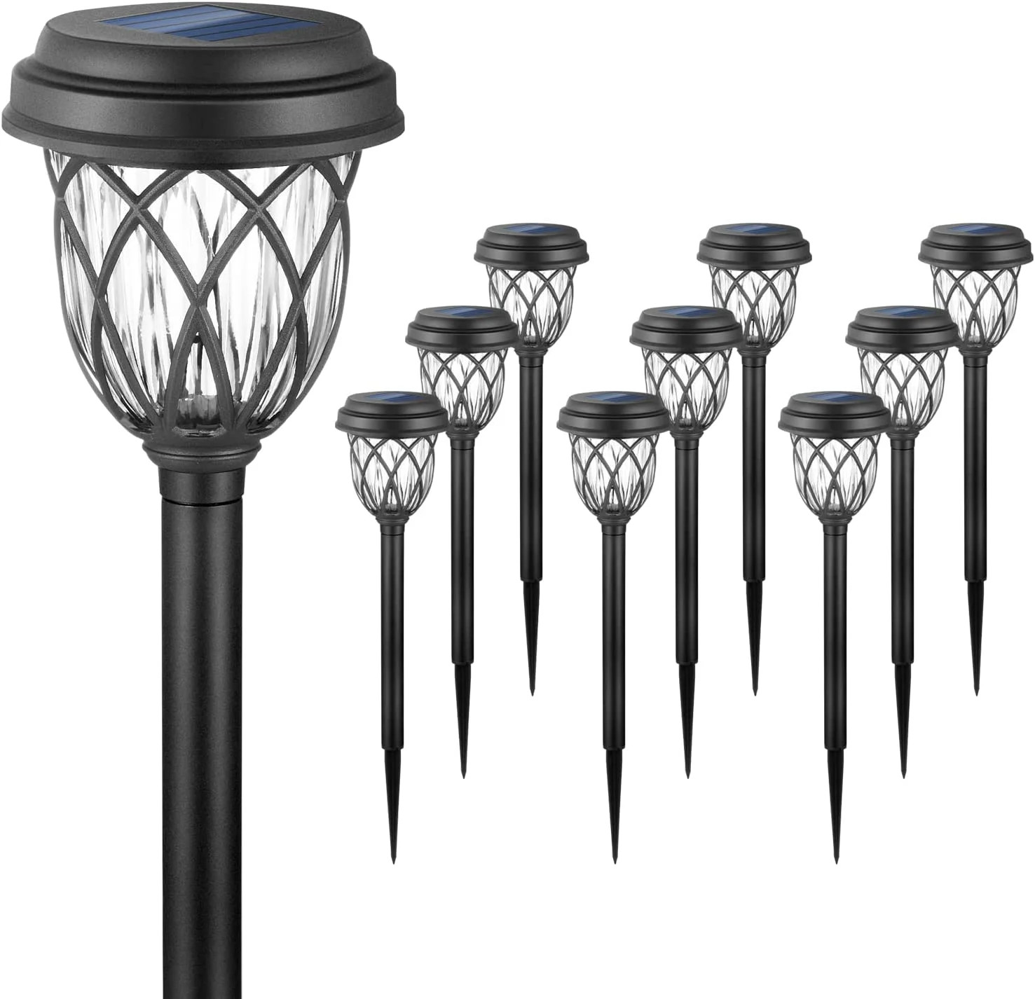 ExcMark 10 Pack Solar Lights Outdoor Garden Pathway Solar Powered Yard Lights for Walkway Sidewal... | Walmart (US)